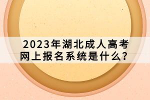 2023年湖北成人高考網(wǎng)上報名系統(tǒng)是什么？