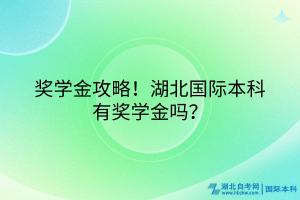 獎學金攻略！湖北國際本科有獎學金嗎？