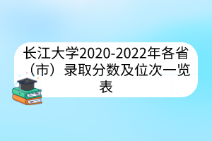 長江大學(xué)2020-2022年各?。ㄊ校╀浫》?jǐn)?shù)及位次一覽表