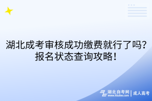 湖北成考審核成功繳費(fèi)就行了嗎？報名狀態(tài)查詢攻略！
