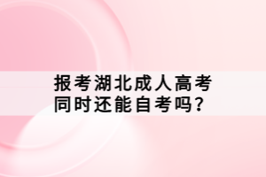 報(bào)考湖北成人高考同時(shí)還能自考嗎？