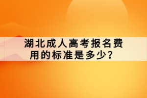 湖北成人高考報名費用的標準是多少？