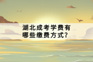 湖北成考學(xué)費有哪些繳費方式？