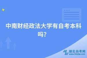中南財(cái)經(jīng)政法大學(xué)有自考本科嗎？