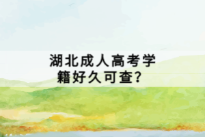 湖北成人高考學籍好久可查？