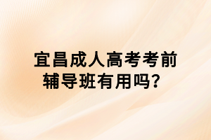 宜昌成人高考考前輔導(dǎo)班有用嗎？