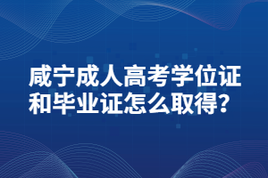咸寧成人高考學(xué)位證和畢業(yè)證怎么取得？