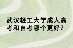武漢輕工大學(xué)成人高考和自考哪個(gè)更好？