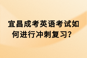 宜昌成考英語考試如何進行沖刺復習？