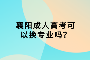 襄陽成人高考可以換專業(yè)嗎？