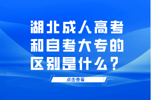 湖北成人高考和自考大專的區(qū)別是什么？