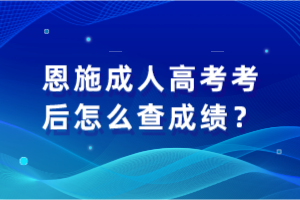 恩施成人高考考后怎么查成績？