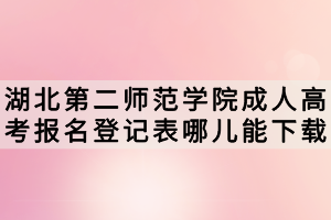 湖北第二師范學(xué)院成人高考報(bào)名登記表哪兒能下載？