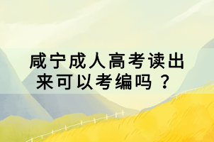 咸寧成人高考讀出來可以考編嗎 ？
