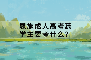 恩施成人高考藥學(xué)主要考什么？