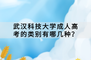 武漢科技大學(xué)成人高考的類別有哪幾種？