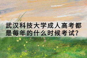 武漢科技大學(xué)成人高考都是每年的什么時(shí)候考試？