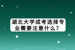 湖北大學(xué)成考選擇專業(yè)需要注意什么？