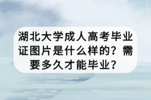 湖北大學(xué)成人高考畢業(yè)證圖片是什么樣的？需要多久才能畢業(yè)？