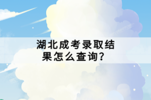 湖北成考錄取結(jié)果怎么查詢？