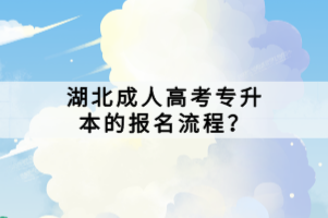 湖北成人高考專升本的報(bào)名流程？