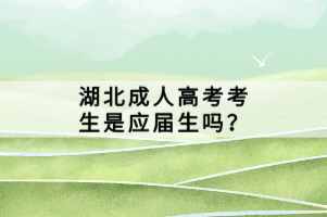 湖北成人高考考生是應屆生嗎？