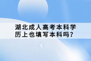 湖北成人高考本科學(xué)歷上也填寫本科嗎？