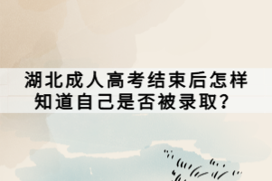 湖北成人高考結(jié)束后怎樣知道自己是否被錄??？