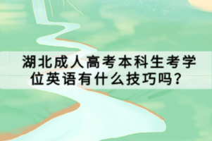 湖北成人高考本科生考學(xué)位英語有什么技巧嗎？