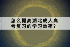 怎么提高湖北成人高考復(fù)習(xí)的學(xué)習(xí)效率？
