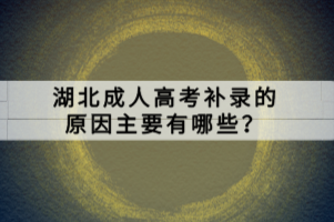 湖北成人高考補錄的原因主要有哪些？