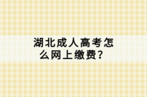 湖北成人高考怎么網(wǎng)上繳費？