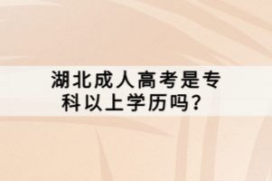 湖北成人高考是?？埔陨蠈W歷嗎？