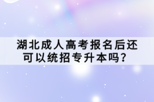 湖北成人高考報(bào)名后還可以統(tǒng)招專(zhuān)升本嗎？