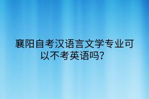 襄陽(yáng)自考漢語(yǔ)言文學(xué)專業(yè)可以不考英語(yǔ)嗎？