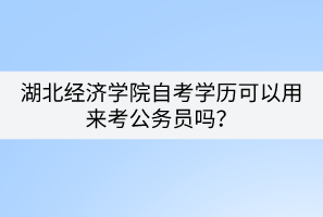 湖北經(jīng)濟學院自考學歷可以用來考公務(wù)員嗎？