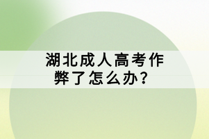 湖北成人高考作弊了怎么辦？