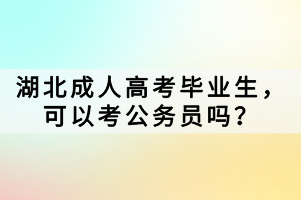 湖北成人高考畢業(yè)生，可以考公務(wù)員嗎？