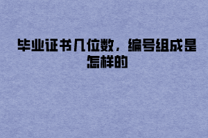 湖北工業(yè)大學(xué)成教畢業(yè)證書幾位數(shù)，編號(hào)組成是怎樣的