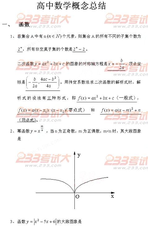 2013年高考輔導(dǎo)：高中數(shù)學(xué)概念、公式大全
