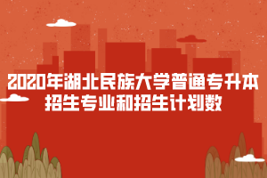 2020年湖北民族大學(xué)普通專升本招生專業(yè)和招生計(jì)劃數(shù)