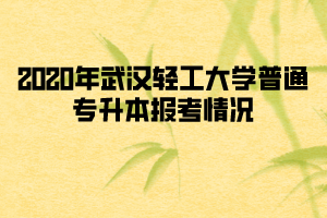 2020年武漢輕工大學(xué)普通專升本報(bào)考情況