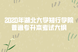2020年湖北大學(xué)知行學(xué)院普通專(zhuān)升本考試大綱匯總