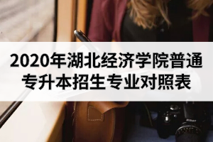 2020年湖北經(jīng)濟學(xué)院普通專升本招生專業(yè)對照表