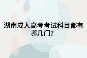 湖南成人高考考試科目都有哪幾門？