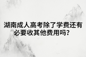 湖南成人高考除了學(xué)費(fèi)還有必要收其他費(fèi)用嗎？