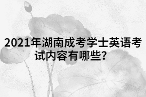 2021年湖南成考學士英語考試內(nèi)容有哪些？