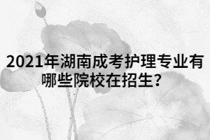 2021年湖南成考護(hù)理專業(yè)有哪些院校在招生？