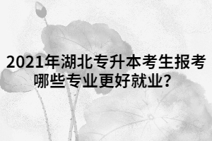2021年湖北專升本考生報考哪些專業(yè)更好就業(yè)？