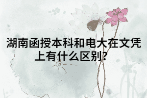 湖南函授本科和電大在文憑上有什么區(qū)別？